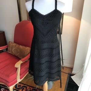 Guess crocheted lined black dress